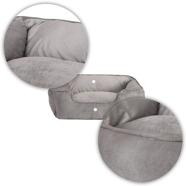 RYI) Koirankori 2-in-1 Koiranpeti Käännettävä Tyyny (S) 60x50 cm Harmaa
