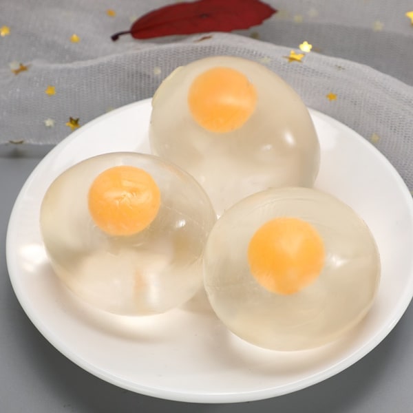 Påske Sticky Egg Splat, Klæbrig, Fleksibel og Holdbar Squishy Legetøj (Hvid, 6-pak)