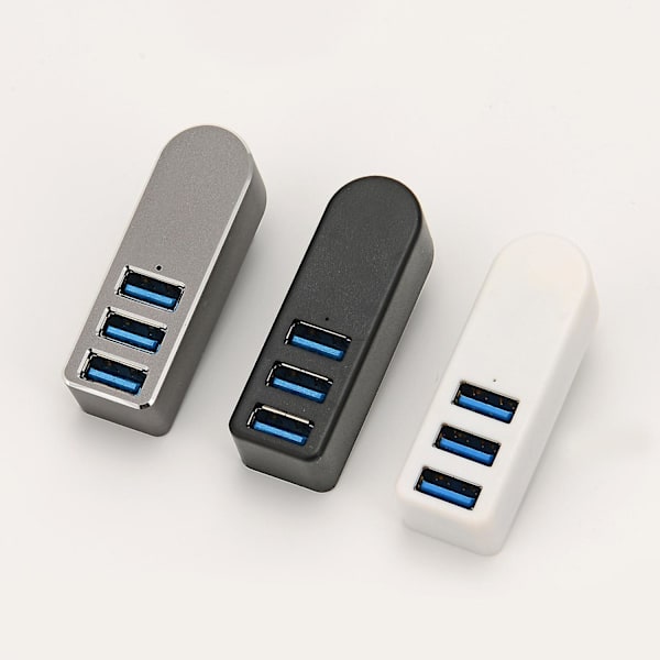 Aluminiumslegering Roterende Usb3.0 Hub Splitter Usb Hub Splitter 3 Porte Usb 3.0 Hub Udvidelse 1 Stykke Sølvgrå