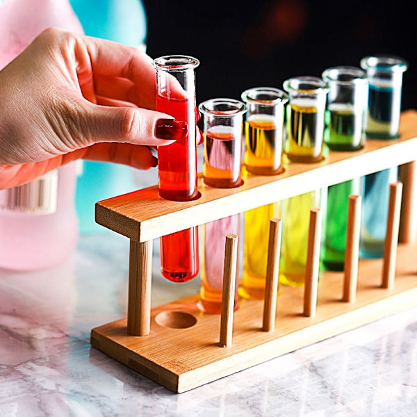 Bambu Testaputki-Shot-Lasien Teline, Sopii Myös Kynätelineeksi, Valmistettu Bambuusta Sisäänrakennetulla Kahvalla, Vain Teline, Lasit