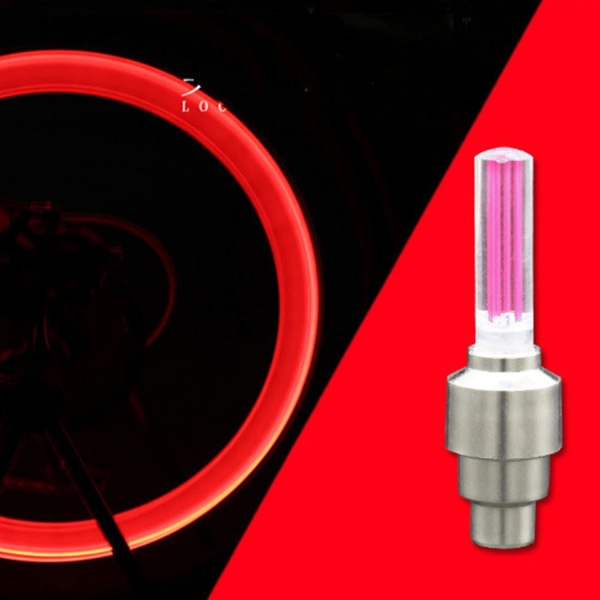 1st hjuldäcksventilljus Motorcykelhjulljus Däckventilstamlampa Universal bilcykel nattkörningslampa (röd, 1 st)