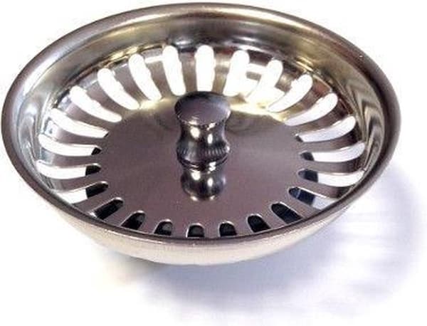 Viega Køkkenvask Si-kurv Prop Stopper, Rustfrit Stål Afløbssi med Prop, 82 mm Diameter, Sølv