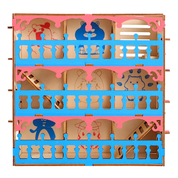 1 stk Træ Hamster Labyrinth Legetøj Hamster Tunnel Legetøj Sports Legetøj Lille Dyre Legetøj Assorteret Farve 20,5x19,2cm Assorted Color 20.5x19.2cm