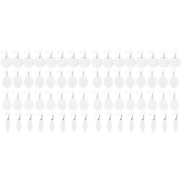 160 Set Oavslutade Örhängen Dubbelsidig Sublimering Hänge Värmeöverföring Smycken 64 Set 0,3X2,9X 64 Sets 0.3X2.9X4.3cm