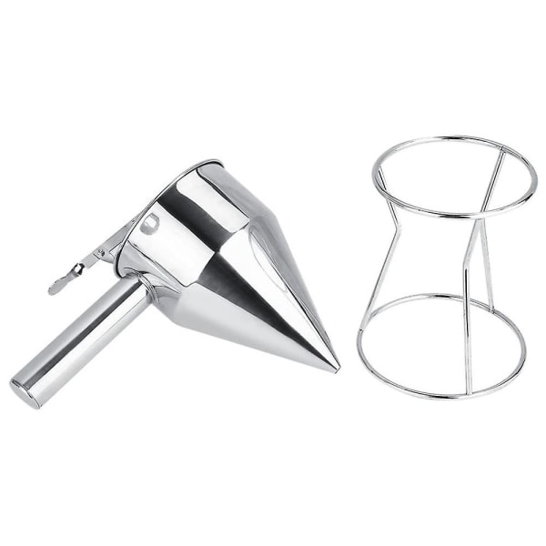 Bagetragt i rustfrit stål, tragt til æg, rustfrit stål dejskuffe, fondant tragt, vaffeldej dispenser, pandekage maker, køkkenredskaber