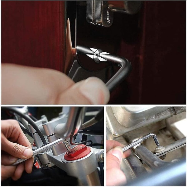 3-delt sett med skrutrekkere med avskåret hode og magneter, Z-formet skrutrekkerhode, kryssformet Torx-skrutrekker, mini dobbeltbruks skrutrekker