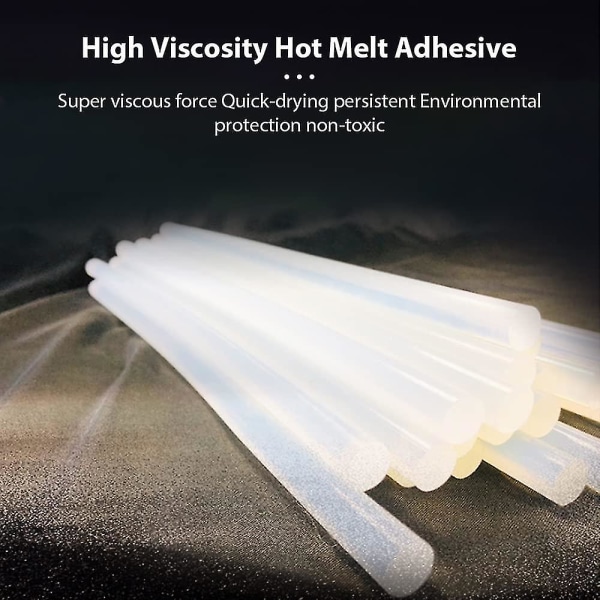 100 kpl kuumasulatetikku, korkean lämpötilan kestävä valkoinen läpinäkyvä liimapuikko, korkeaviskositeettinen kuumasulatetanko (7 * 150 mm)