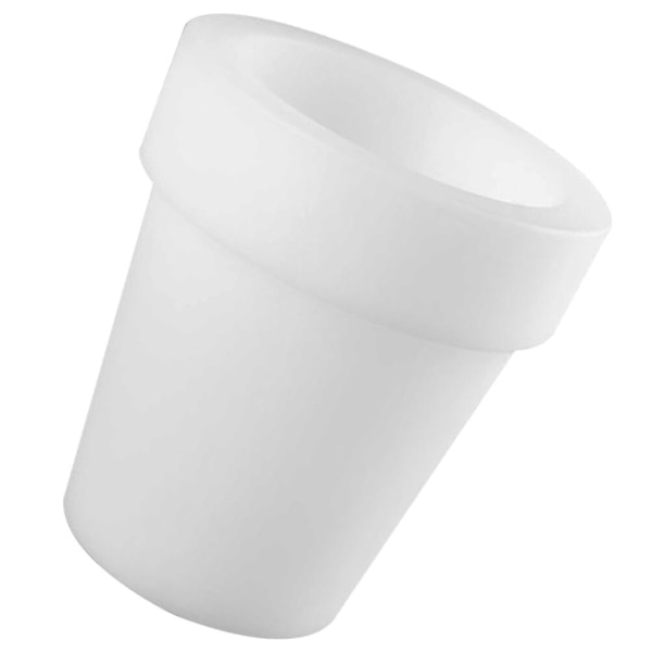 Utomhus Blomkrukor Cylinderformad Blomkruka Lysande Blomkruka Skrivbordsblomkruka Trädgårdskruka H White 19.5X16.5cm