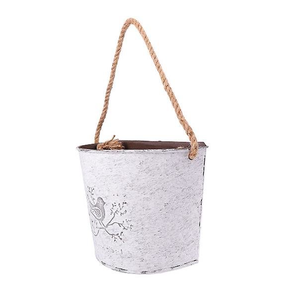 Riippuvat Kukkaruukut Puutarhan Riippuva Korit Seinä Kukkaruukut Metalli Kukkaruukku Seinälle Riippuva Istutusastia Mehikasvi Kukkaruukku Valkoinen 17X14cm White 17X14cm