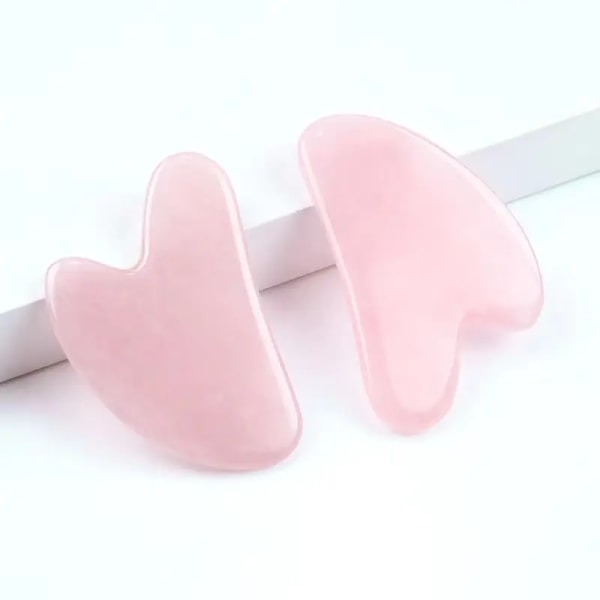 Gua Sha - Facial Gua Sha Stone - Rose Quartz Gua Sha - Heart Shaped Stone Facial Treatment - Anti Wrinkle Face Massage Tool - Guasha for Facial Mass