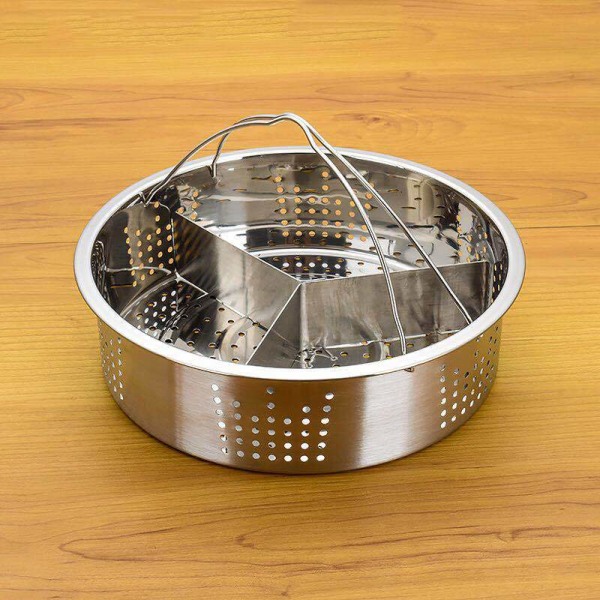 Ångkorg i rostfritt stål med äggkokare, kompatibel med Instant Pot