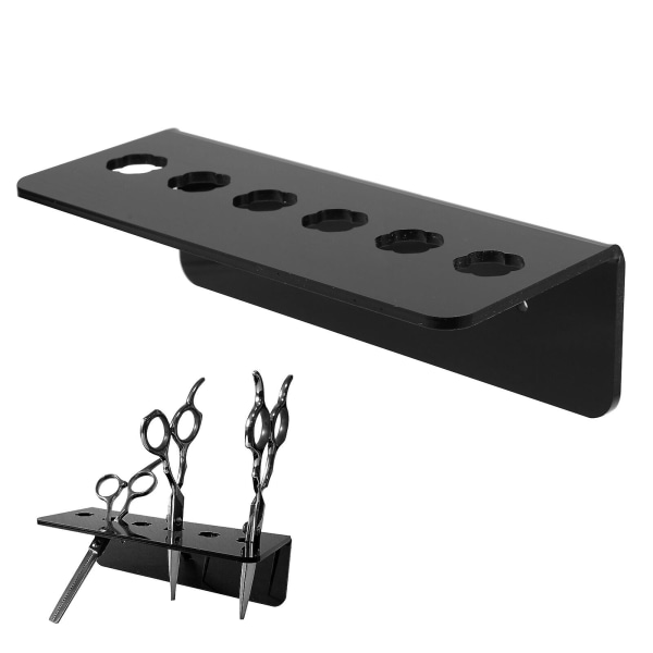 Sminkebørstesett Frisør Saks Holder Salong Saks Holder Barber Saks Holder Salong Saks Stativ Black 19x7.7cm