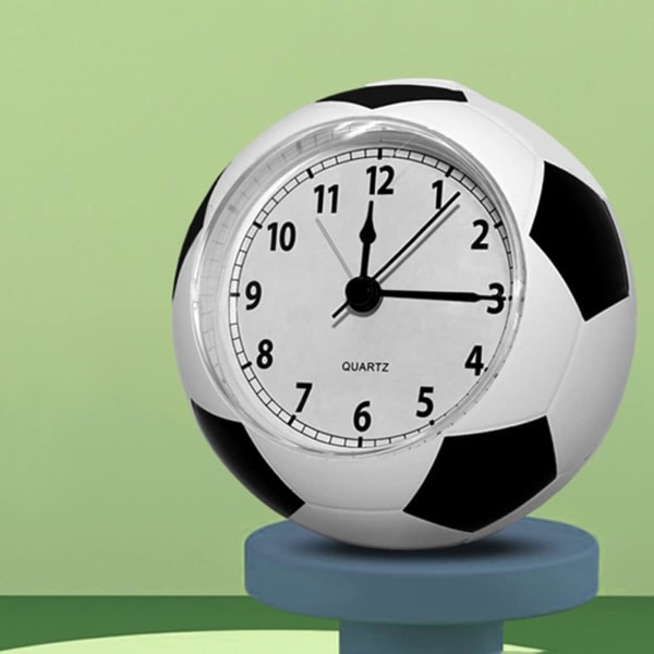 Alarm Clock for Kids Boys Bedrooms,Football Bedside Alarm Clock for Student Kids,Home Decoration Desktop Soccer Alarm (No Battery) White