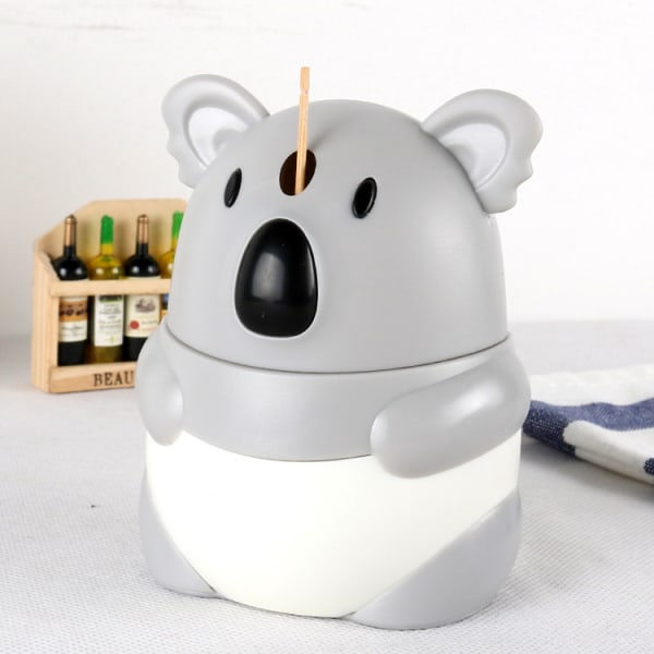 2 Pakk Tannpirkerdispenser Søt Panda Koala Automatisk Tannpirkerdispenser Pop Up Tannpirker Oppbevaringsboks