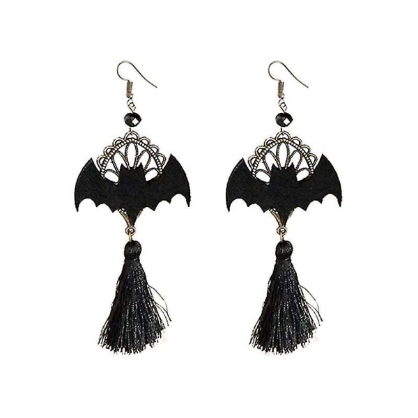 Halloween dekor fladdermus örhängen, dam flickor vintage gotiskt mode lång tofs fladdermus örhängen krok