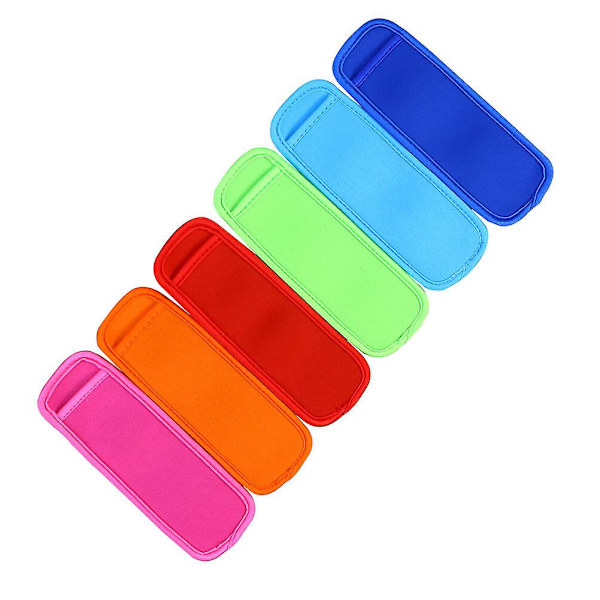 6 kpl Jäätelötikkujen Uusiokäyttöiset Kotelot Pakastimeen Kotitekoisiin Jäätelötikkuihin Neopreeni Kangas Lasten Sekalaiset C Assorted Color 18X6.5X0.5CM