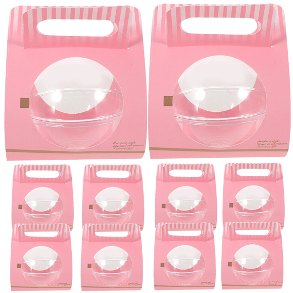 10 st Cupcakesaskar Papperskakburkar Klar Kakask Muffin Presentask Festfavoritask Mousseemballage Pink 15x15cm