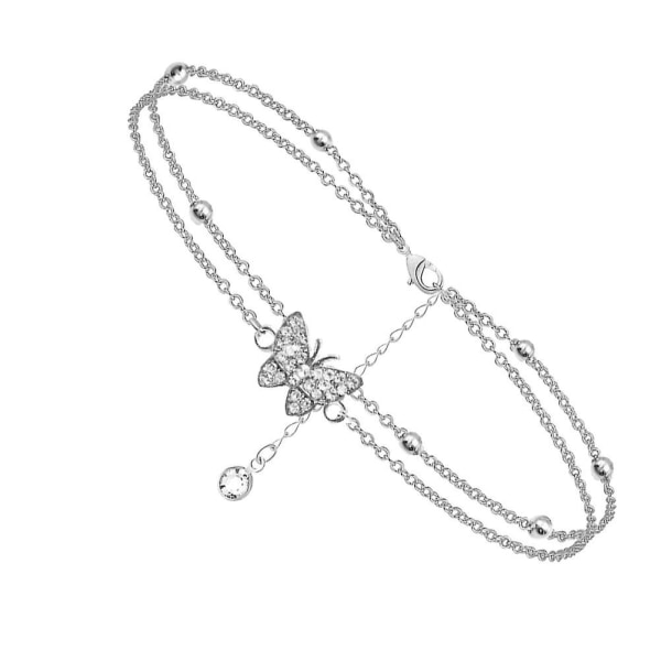 Charm Armbånd Ankel Smykker Manschet Armbånd Dame Armbånd Vedhæng Armbånd Kæde Ankelkæde Kvinder Ank Silver 27x2.5cm