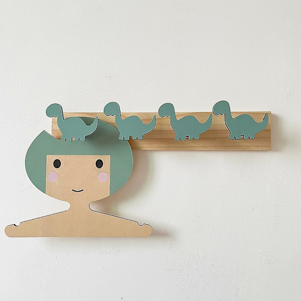 Vægmonteret Frakkeholder Hat Krog Entré Krog Dinosaur Design Krog 40X7CM 40X7CM