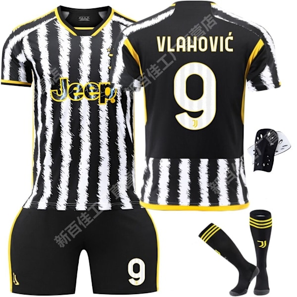 23-24 Juventus hjemmefotballdrakt nytt sett nr. 9 Hove 22 Di Maria 10 Pogba 7 Chiesa C Ronaldo No. 7 sokker C Ronaldo No. 7 sokker 16 yards_RY