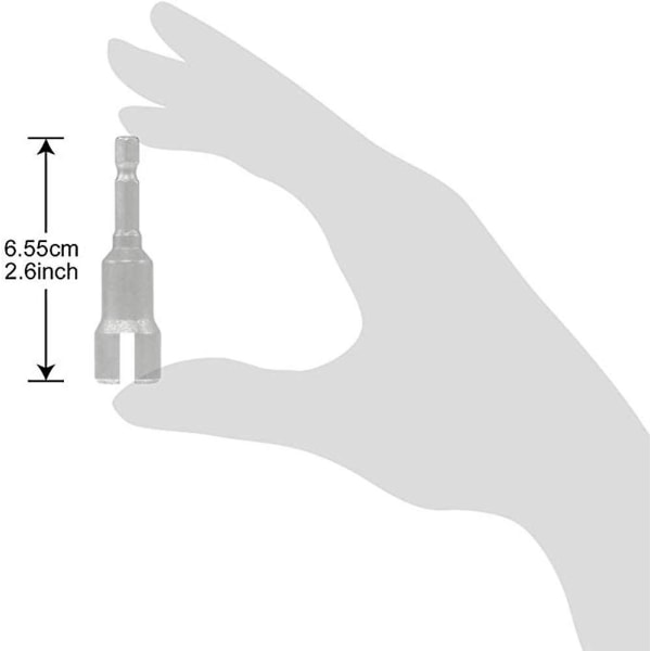 Power vingemuttertrekker, spor vingemuttere bor bits socket skiftenøkler verktøy, sekskantskaft for panelmuttere (3 stk)