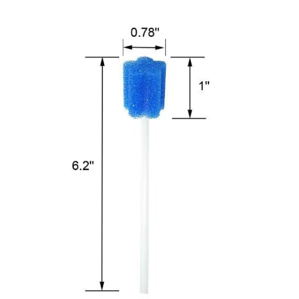 Kertakäyttöiset suunhoitopuikot - Sininen 100 Counts Vanhusten suunhoitopuikko kertakäyttöinen puhdistussienipuikko