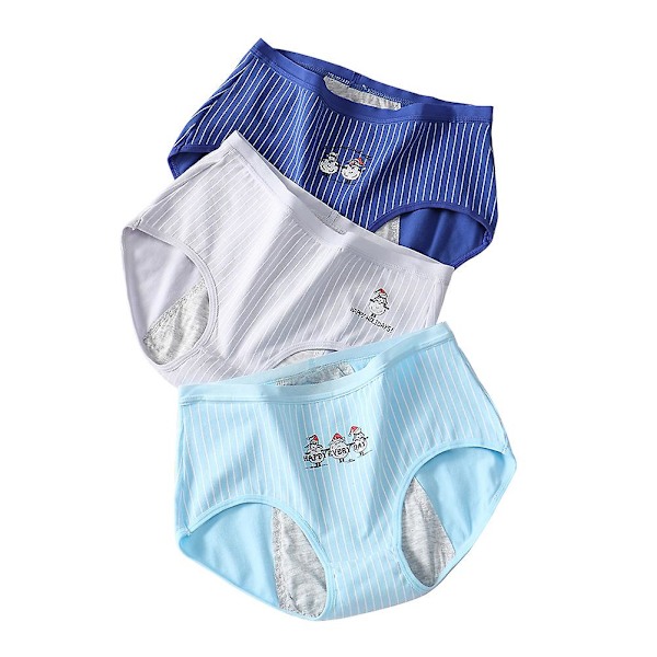 3 stk Åndbare Pige Periode Underbukser Kvinder Underbukser Menneskelig Periode Bukser Assorteret Farve XL Assorted Color XL