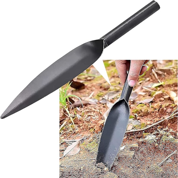 Hagespade i pilbladform, 12 tommer, håndspade, høykarbonstål, smidd i ett stykke, kraftig, manuell, potte