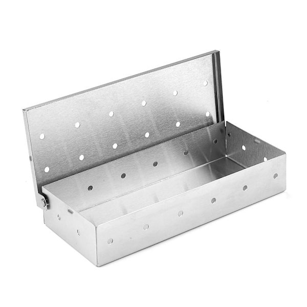 Rökbox för Gasgrill - Rostfritt Stål - Träflis Rökbox för Kött - Rökig Smak - Grill Rökbox