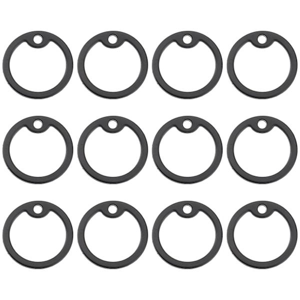 12 kpl Koiran Nimelappujen Vaimentimia Lemmikkieläinten Nimelappujen Vaimentimia Koiran Nimelappujen Vaimentimia Musta 3,9X3,9X0,4cm Black 3.9X3.9X0.4cm