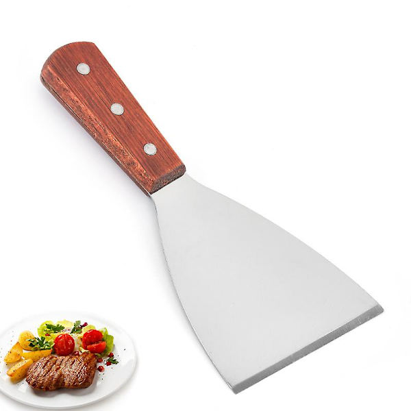 Spatelset Biffspatlar Hamburgervändare Biffvändare Grillskrapa Matlagningsspatlar Verktyg (1st, Silver)