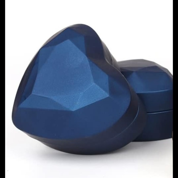 Hjerteformet ringgaveæske med LED-lys, fløjlsøreringe Smykkeetui med lys, smykkeudstillingsæske (blå)