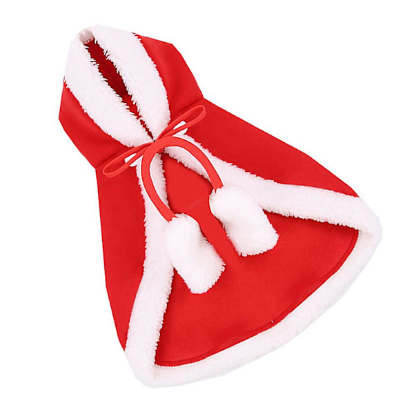 1 st julkappklädsel för hund och katt - Röd kappa med hatt Red L