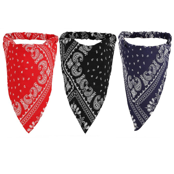 Chiffon Bandana Lommeduk Sjal - 3-delt sett Blomster Hår Bandana Trekant Hode Sjal Med