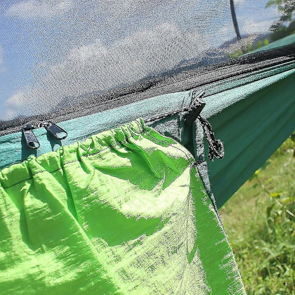 Camping Dobbelt Hængekøje Med Myggenet Kompatibel Med Camping Grøn