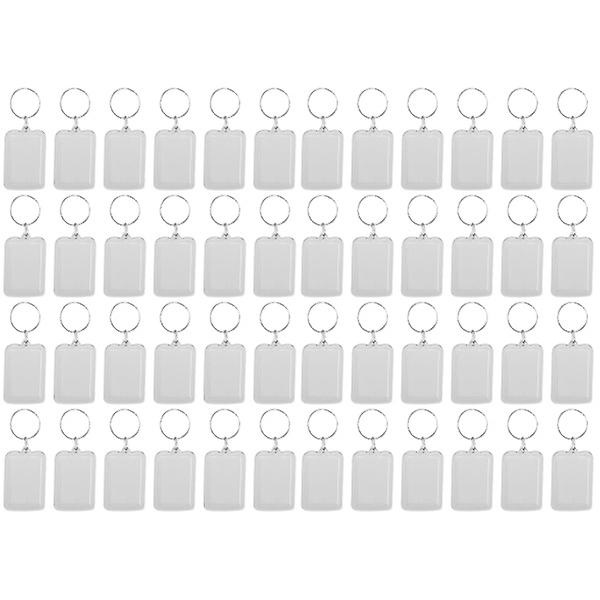 60 kpl Akryylivalokuvakehyksen avaimenperä Läpinäkyvä ripustettava valokuvan liitäntä Avaimenperät 40 kpl 5X3.3CM 40 pcs 5X3.3CM