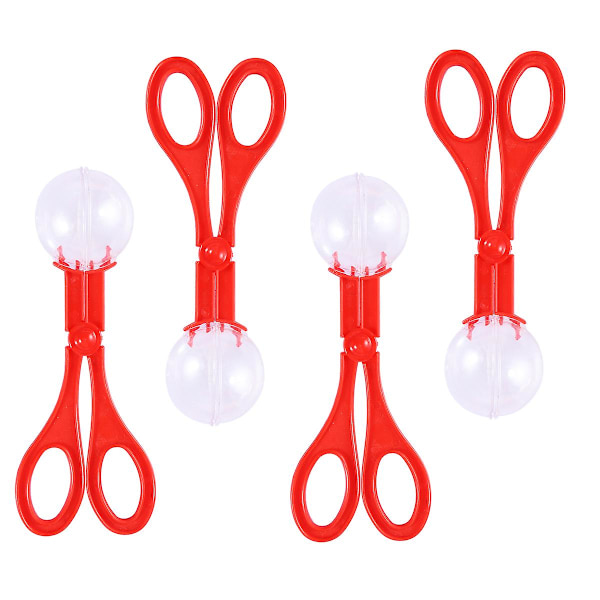 4 kpl Muoviset Hyönteiset Lapsille Hyönteiset Leikkihyönteiset Pyydä Sakset Hyönteisten Pyydystimen Sakset Aistiharjoittelu Red 4PCS