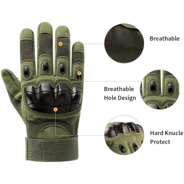 Et par taktiske kamp-militærhandsker til mænd, sommersportshandsker, motocross anti-skæringsbeskyttelse (Army Green XL)