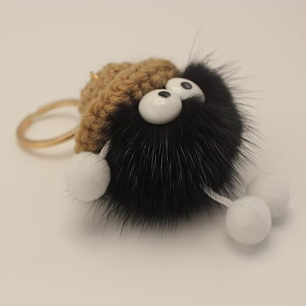 Söt Plysch Nyckelring Mjuk Fluffig Boll Ullvävning Nyckelring för Kvinnor Bil Ryggsäck Handväska Tillbehör