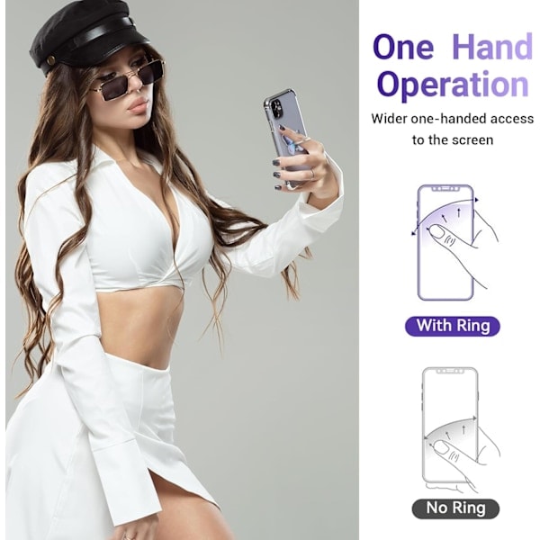 /Ryi/ 3-pack Mobiltelefon Ringhållare, Fjärilsmönster, 360 Graders Rotation Metall Fingerstöd med Knappögla, Kompatibel med Alla Smartphones