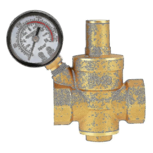 Dn25 Justerbar Vandtryksreducerende Regulator, Messing Trykreducerende Ventil + Manometer Vandtryksmåler (dn20)