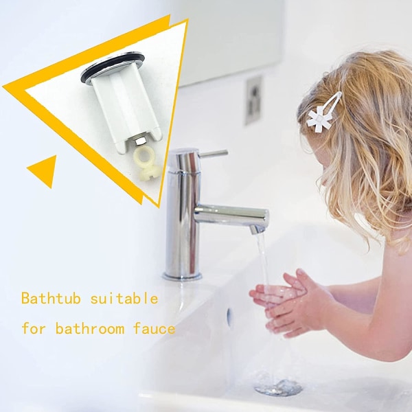 Universal håndvaskprop Pop-up prop Højdejusterbart kobberdæksel Udskiftning afløbsprop til badeværelsesvask Håndvask Køkkenvaske Bidets (2 stk, hvid)