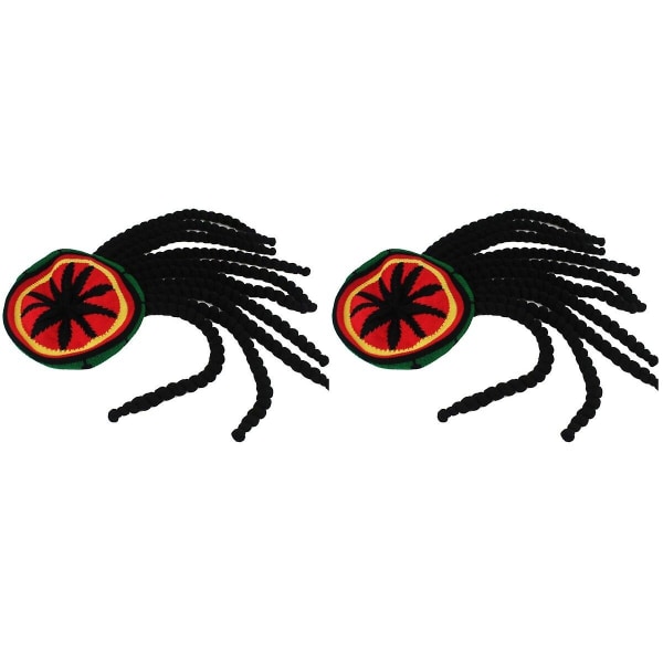 3 st. Unisex Modeaccessoarer Stickad Mössa med Flätor Jamaicansk Hårhatt Perukhatt Flerfärgad Hatt med Flätor 2 pcs M