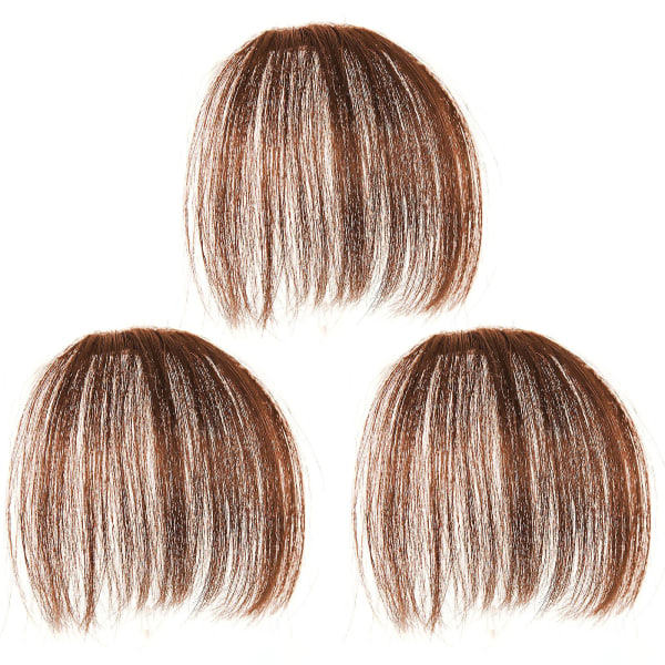 3 stk Realistiske Falske Hårlugger Cosplay Falske Luftlugger Parykklugger Kvinne Falske Lugger Brun 12X3X0.4CM Brown 12X3X0.4CM