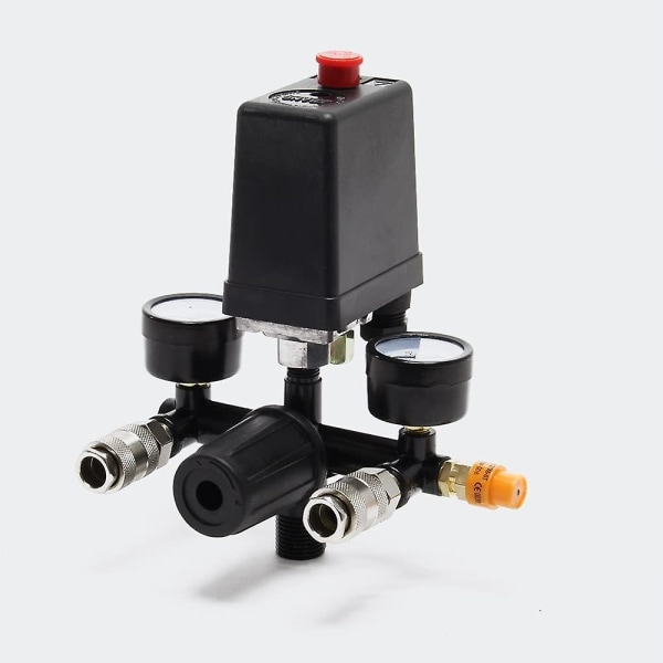 Trykkregulator med trykkbryter for kompressor Trykkbryter med 2 skjermer