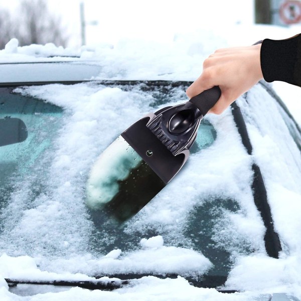 Jääkaavin autoon vedenpitävällä hansikasvuorauksella paksulla fleece-vuorauksella liukuestävällä kahvalla auton tuulilasiin ja ikkunalasiin (musta) 1kpl