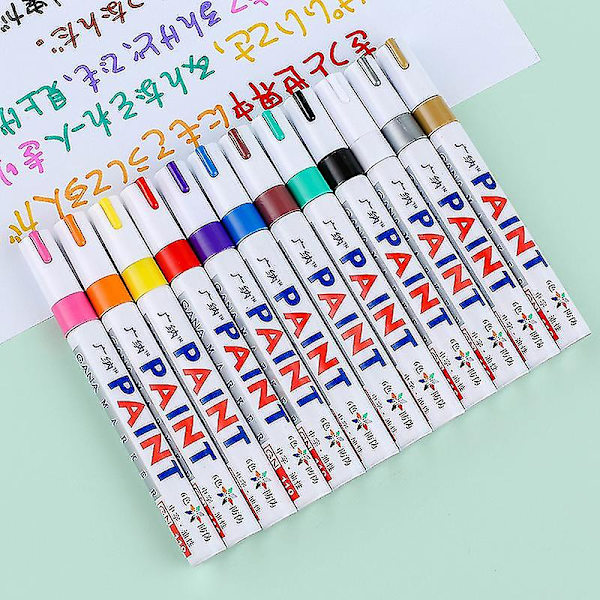 12 stk Akrylmalingspenne, reversible penselspidser