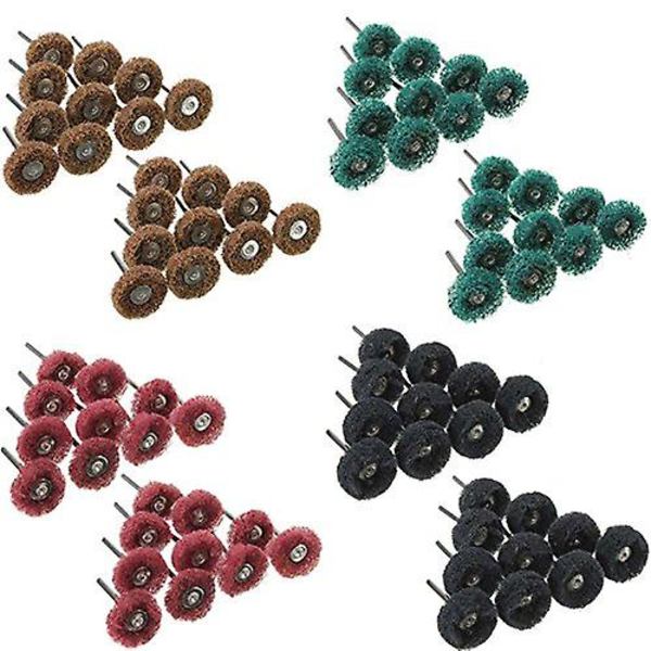 80 stk. Slibeskiver Poleringsskiver Brun 2,5 cm Korn 80 150 Korn 240 Korn 300 Korn 80 stk. Til Dremel Rotationsværktøjer