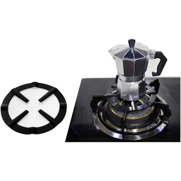 Sklisikker svart jern gasskomfyr komfyr plate kjøkken wok støttering kaffe Moka Pot Stand Reduser Ring Holder (3stk, svart)