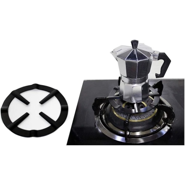 Skridsikker Sort Jern Gas Komfur Kogeplade Køkken Wok Støttering Kaffe Moka Pot Stativ Reduceringsring Holder (3 stk., Sort)